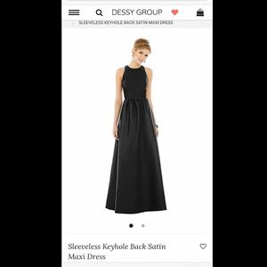 Dessy black satin key hole dress. Size 10. Unaltered.
